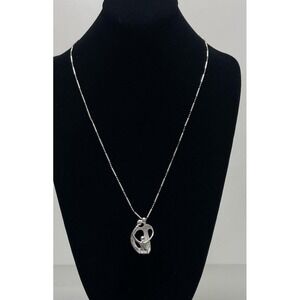 Carolyn Pollack Sterling Silver Family Pendant Necklace 24" Bar Bead Chain #767